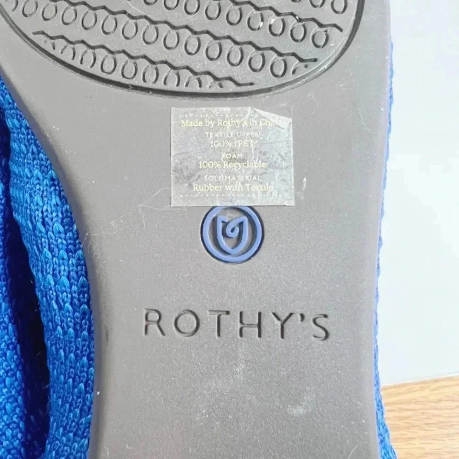 Rothy's Limited Edition The Point Lazuli Blue Knit Pointed Toe Flat Size 7