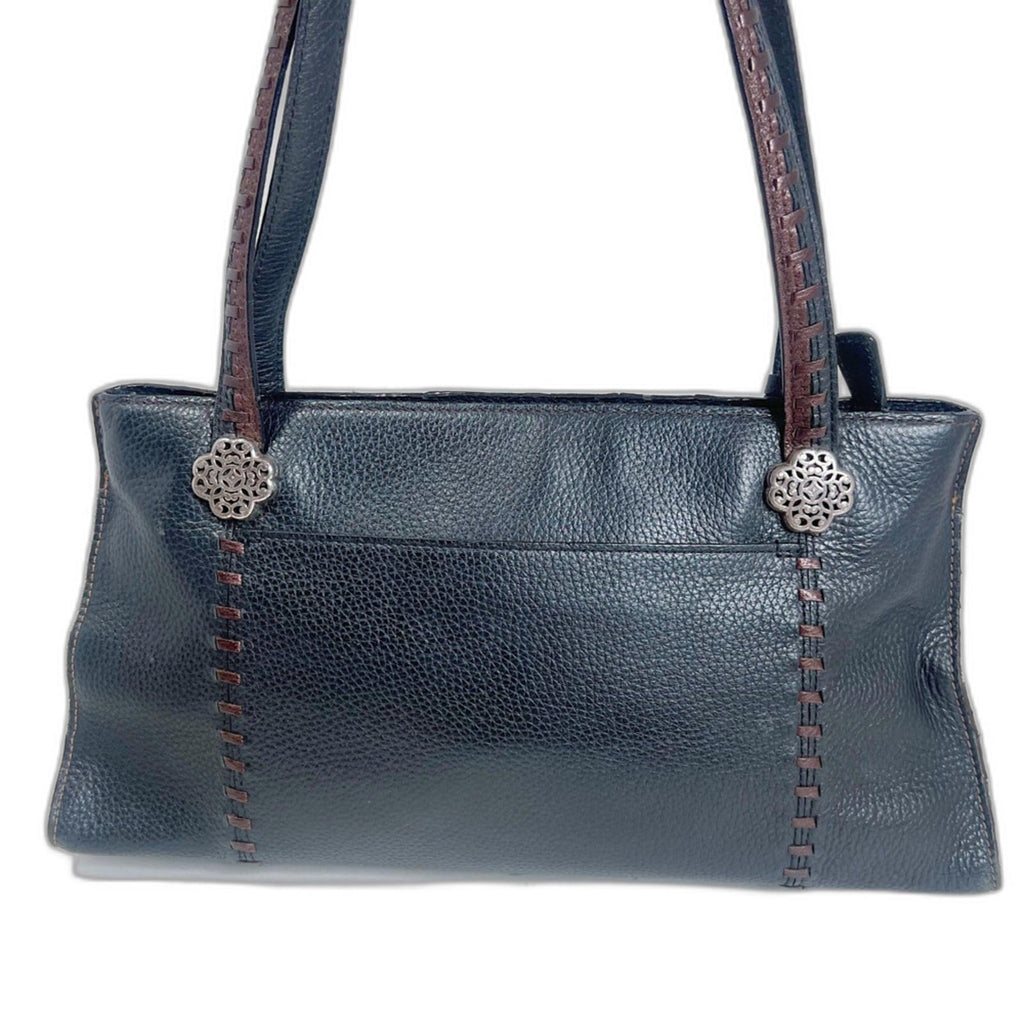 Brighton Brown and Black Leather Patchwork Striped Shoulder Bag Purse