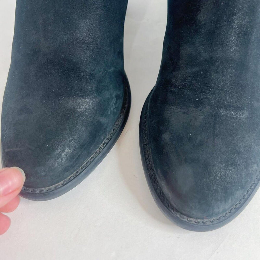 Steve Madden Wantagh Black Leather Suede Booties Ankle Boots Size 9