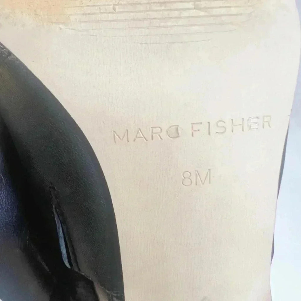 Marc Fisher MFKalayne Black Leather Pointed Toe Heel Size 8