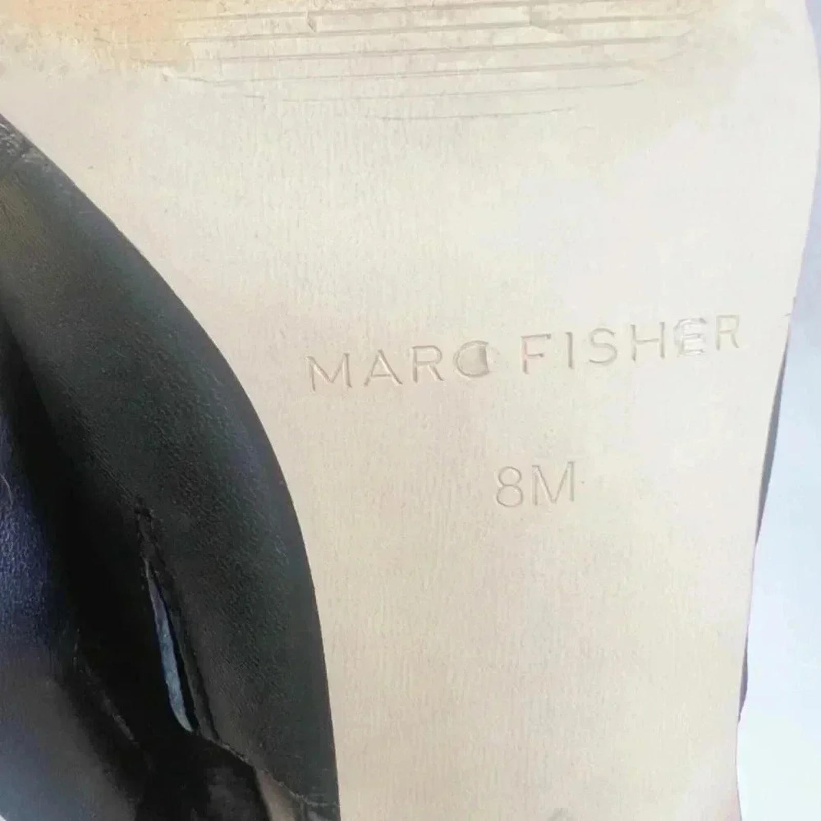 Marc Fisher MFKalayne Black Leather Pointed Toe Heel Size 8