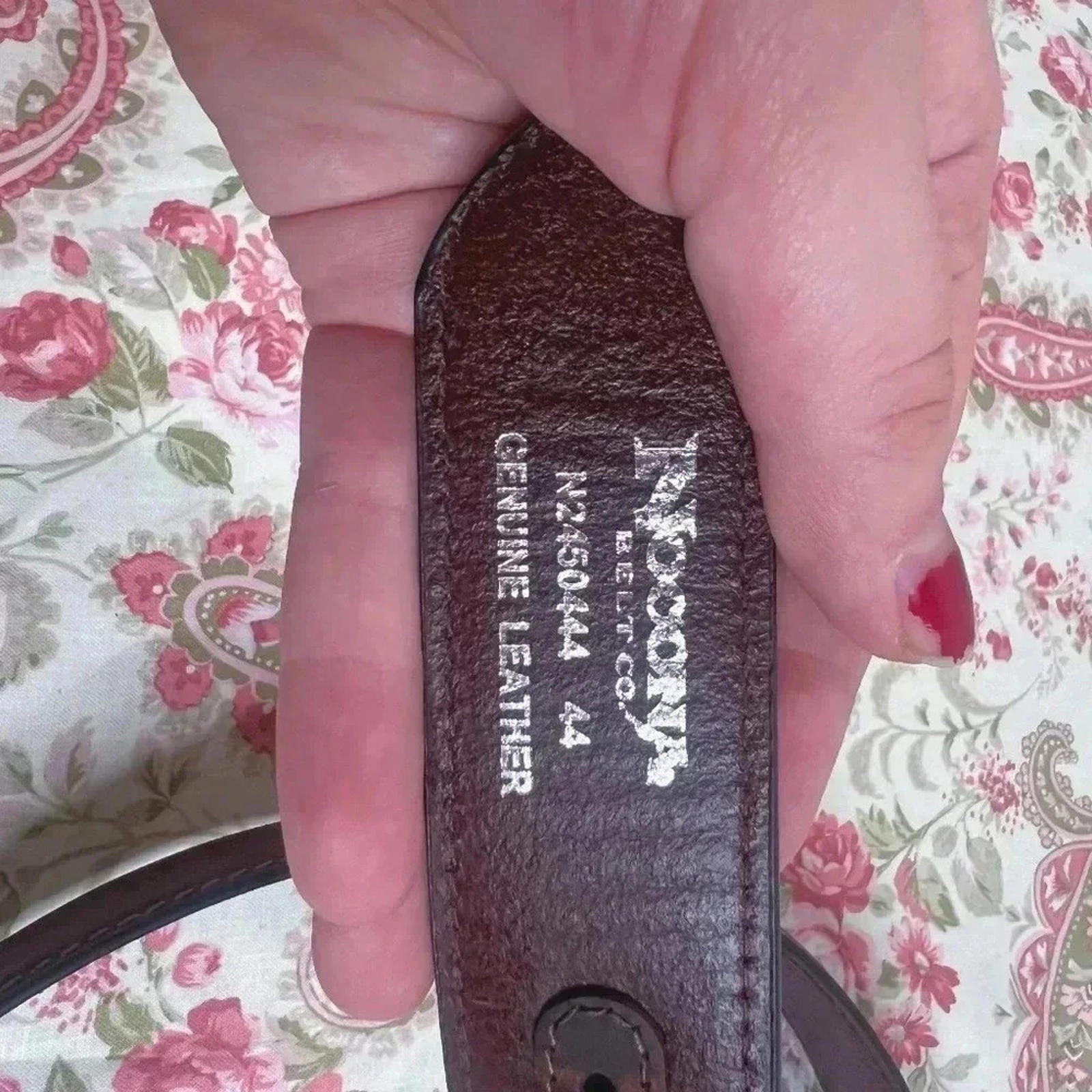 Nocona Men's Brown Leather Belt Silver Buckle Size 44
