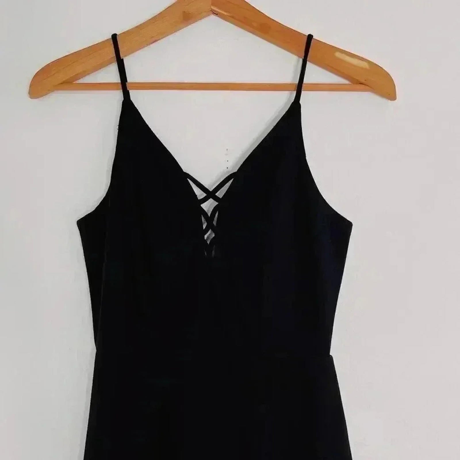 NWOT Soprano Lace Up Black Bodycon Dress Cocktail Formal LBD Women's Size S