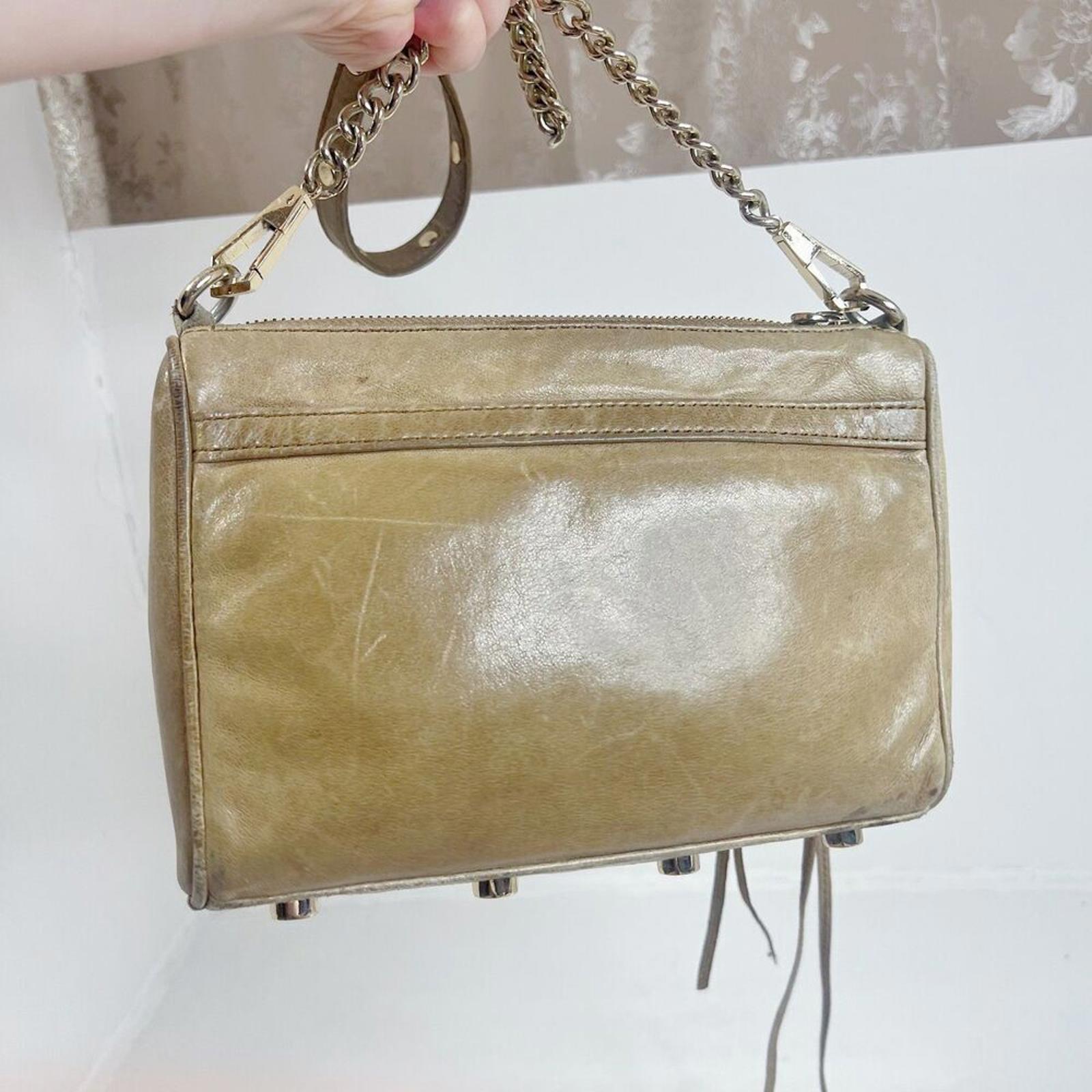 Rebecca Minkoff M.A.C. Taupe Leather Crossbody Bag Purse