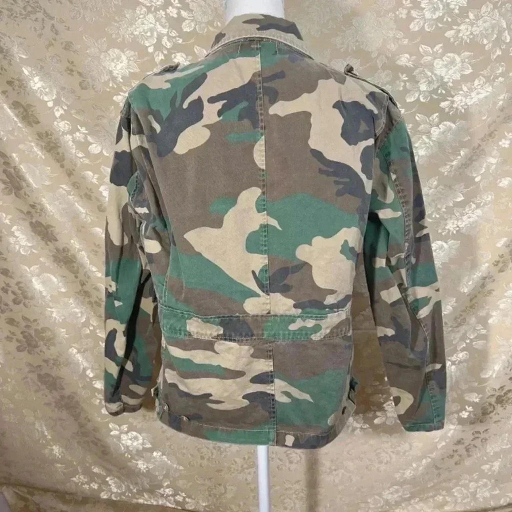 Drifter Industries Camo Military Jacket Army Coat Women's Size S
