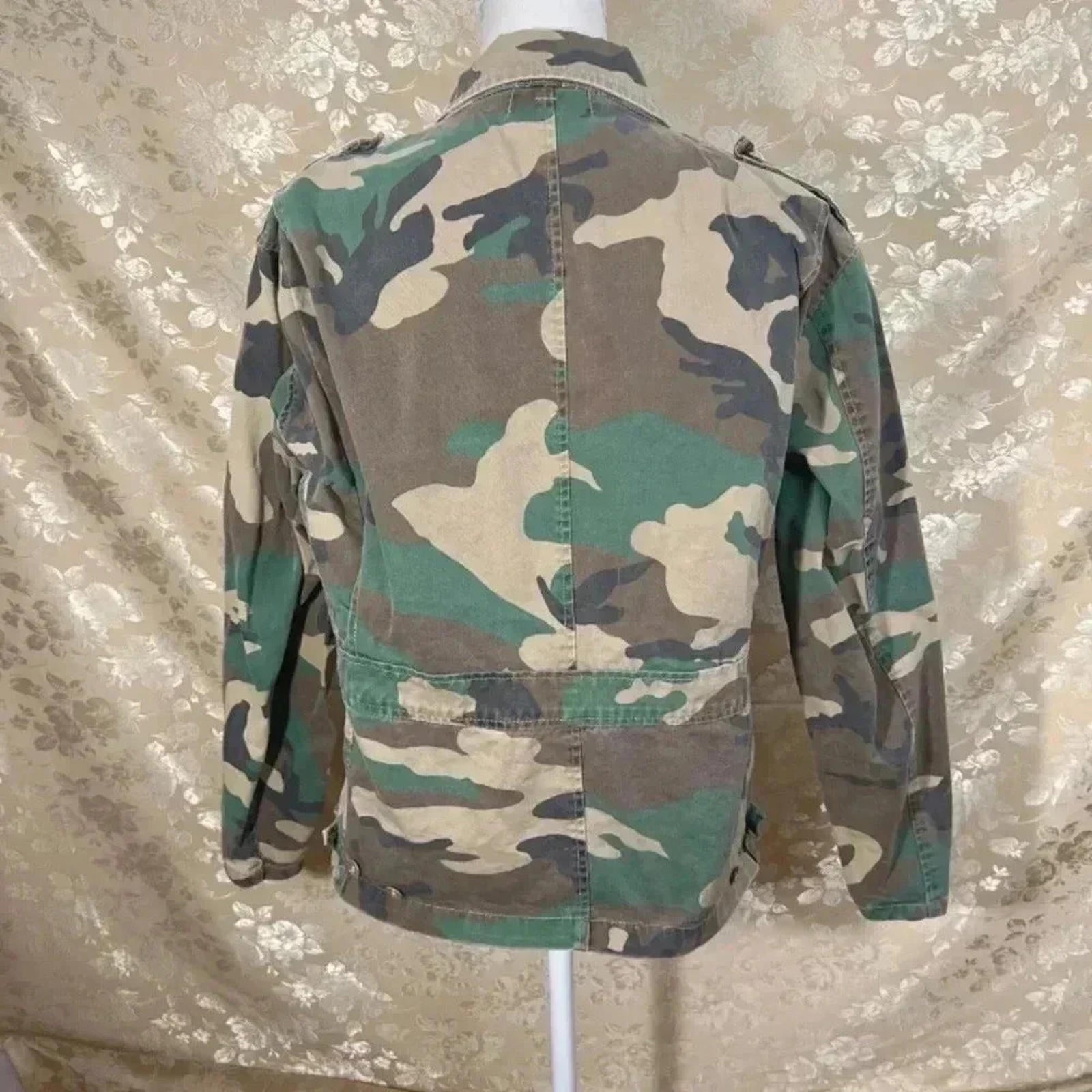 Drifter Industries Camo Military Jacket Army Coat Women's Size S