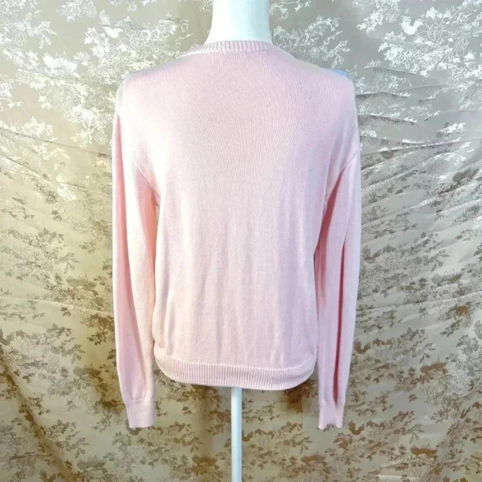 Brandy Melville John Galt Pink Blue Argyle Sweater Preppy Women's Size M