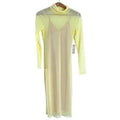 NWT Bailey Blue Yellow Mesh Turtleneck Long Sleeve Dress Women's Size M