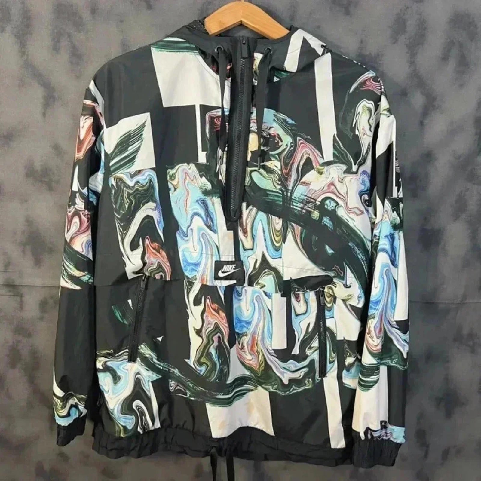 Nike Women's Marble Half Zip Windbreaker Running Jacket Size M