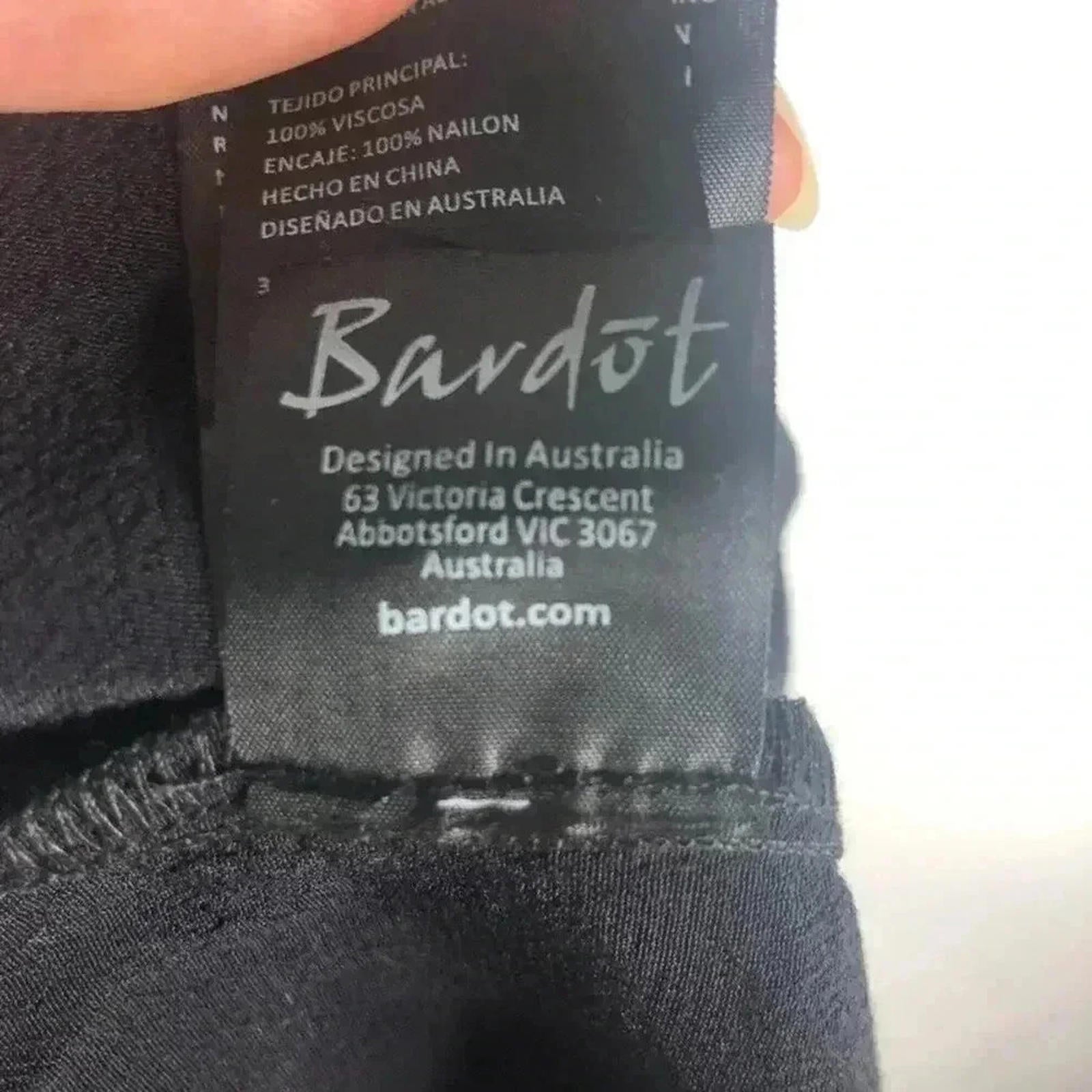 Bardot Black Shift Slip Midi Dress Lace Women's Size 6