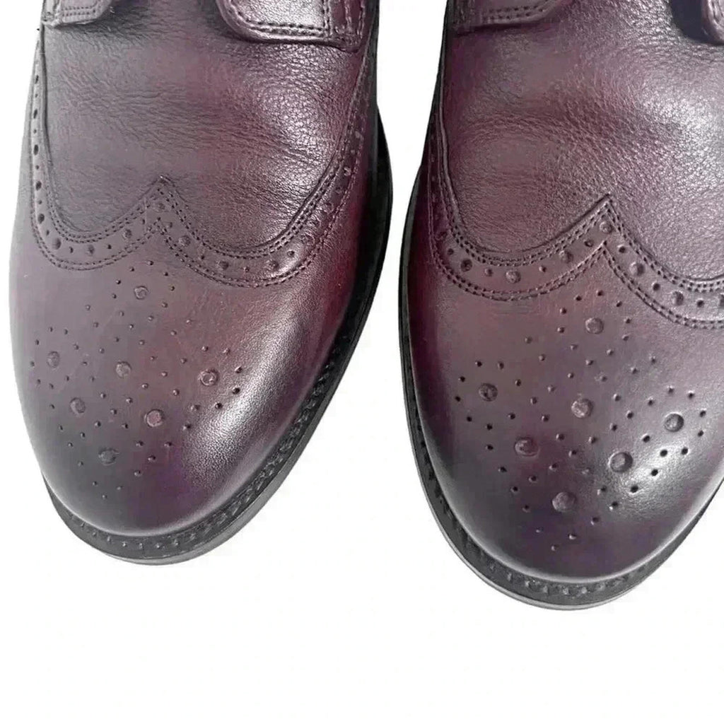 Cole Haan Burgundy Leather Oxfords Laceup Wingtip Shoes