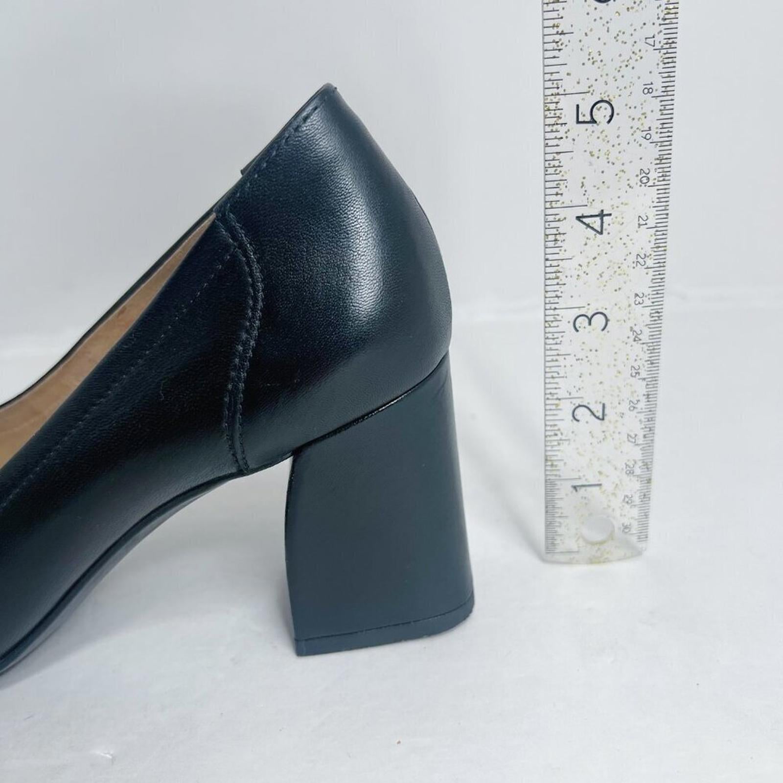 Paul Green Kami Ocean Softnappa Black Leather Pumps Pointed Toe Heels Size 8
