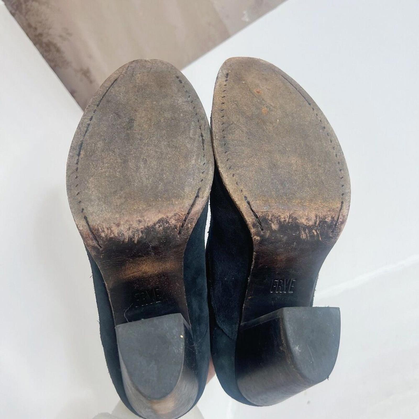 Frye Ilana Shootie Black Suede Bootie Ankle Boot Western Boho Size 10