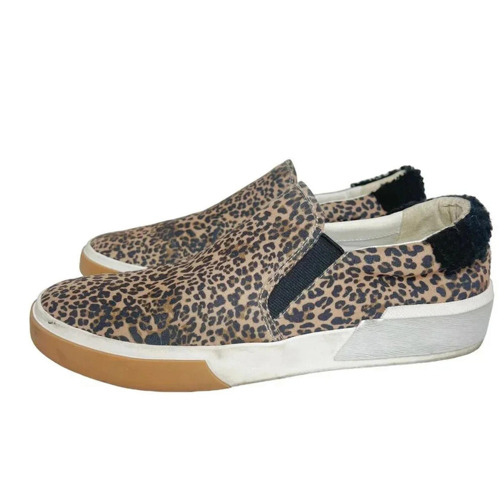Dolce Vita Zaylor Leopard Microsuede Slip On Sneakers Size 9.5