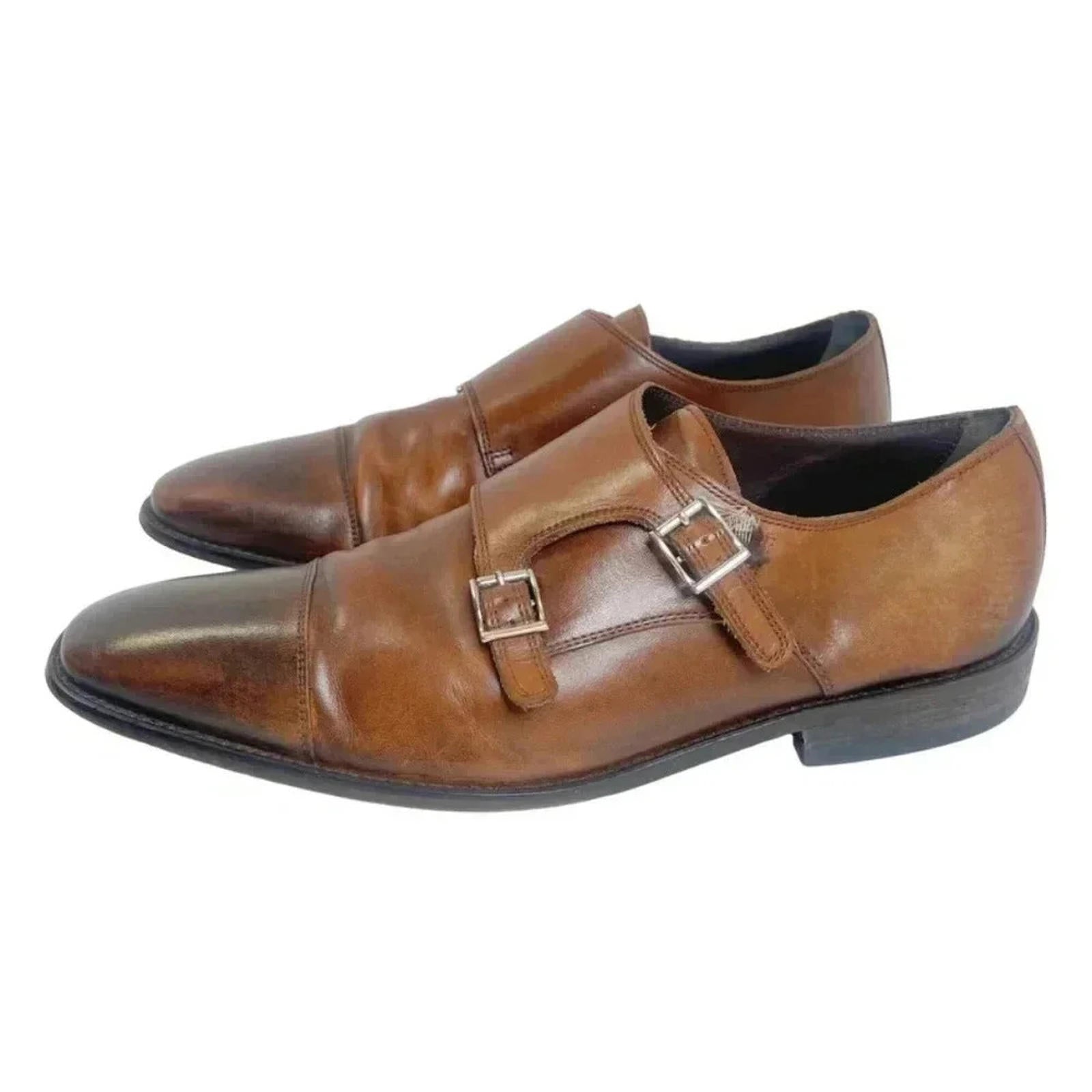 Florsheim Men's Brown Leather Montinaro Double Monk Dress Shoes Size 12