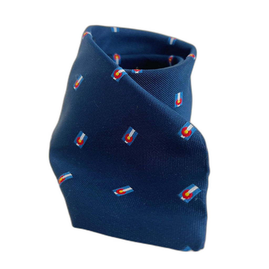 Sir Christopher Hatton Navy Blue Colorado Flag Tie