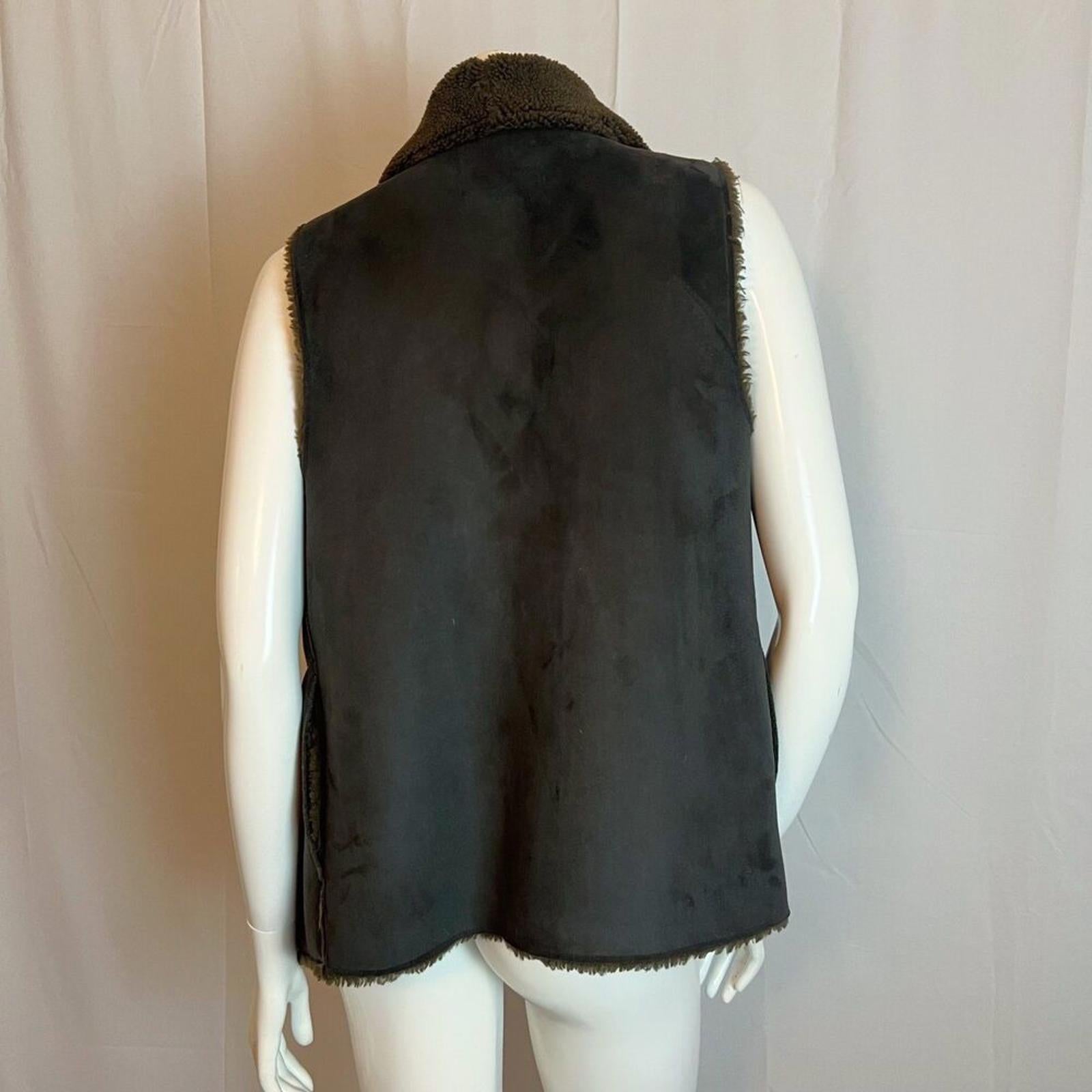 Velvet by Spencer & Graham Brown Faux Shearling Vest Women's Size S