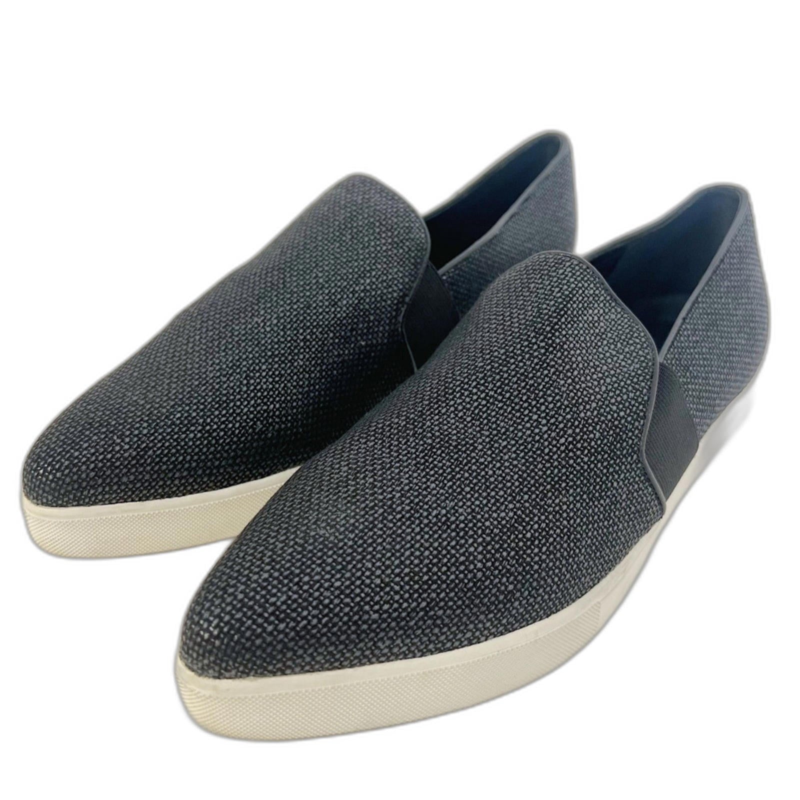 Vince Blair Sneakers Black Leather Woven Slip On Pointed Toe Women's Size 11