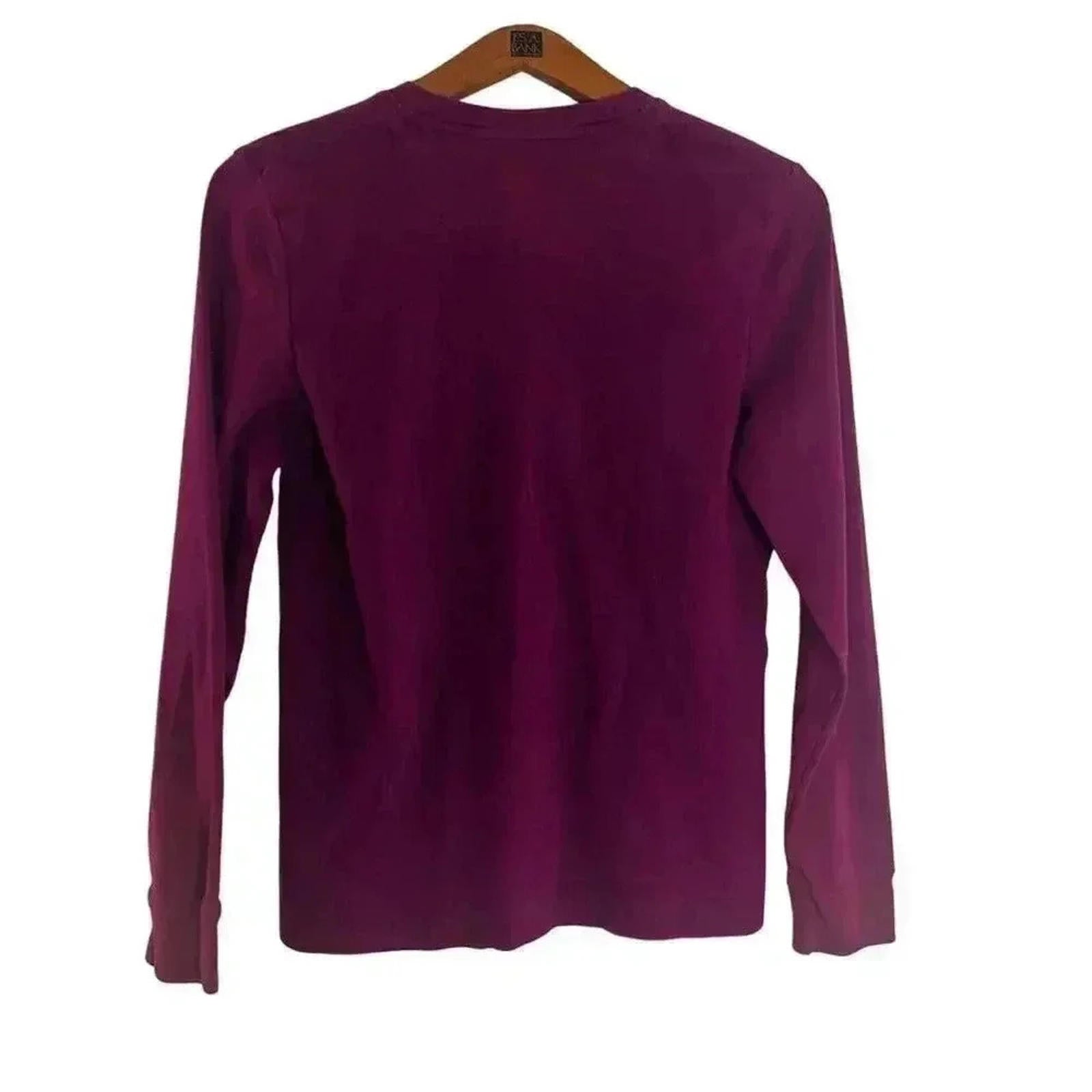 NWOT LL Bean Maroon Burgundy Button Up Long Sleeved Shirt Women's Size M