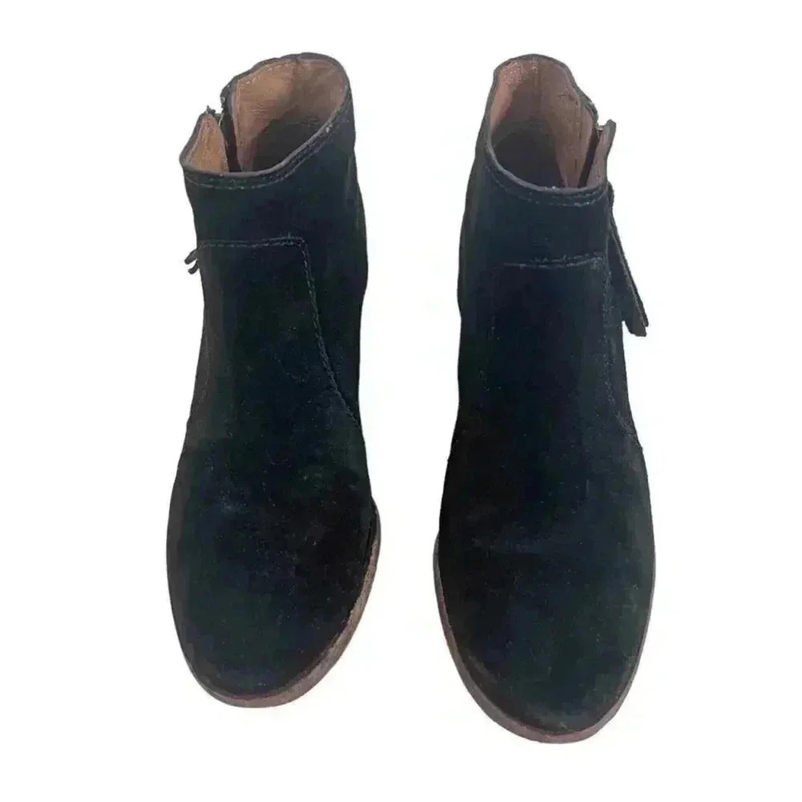 Madewell Black Suede Booties Ankle Boots Leather Women's Size 9.5