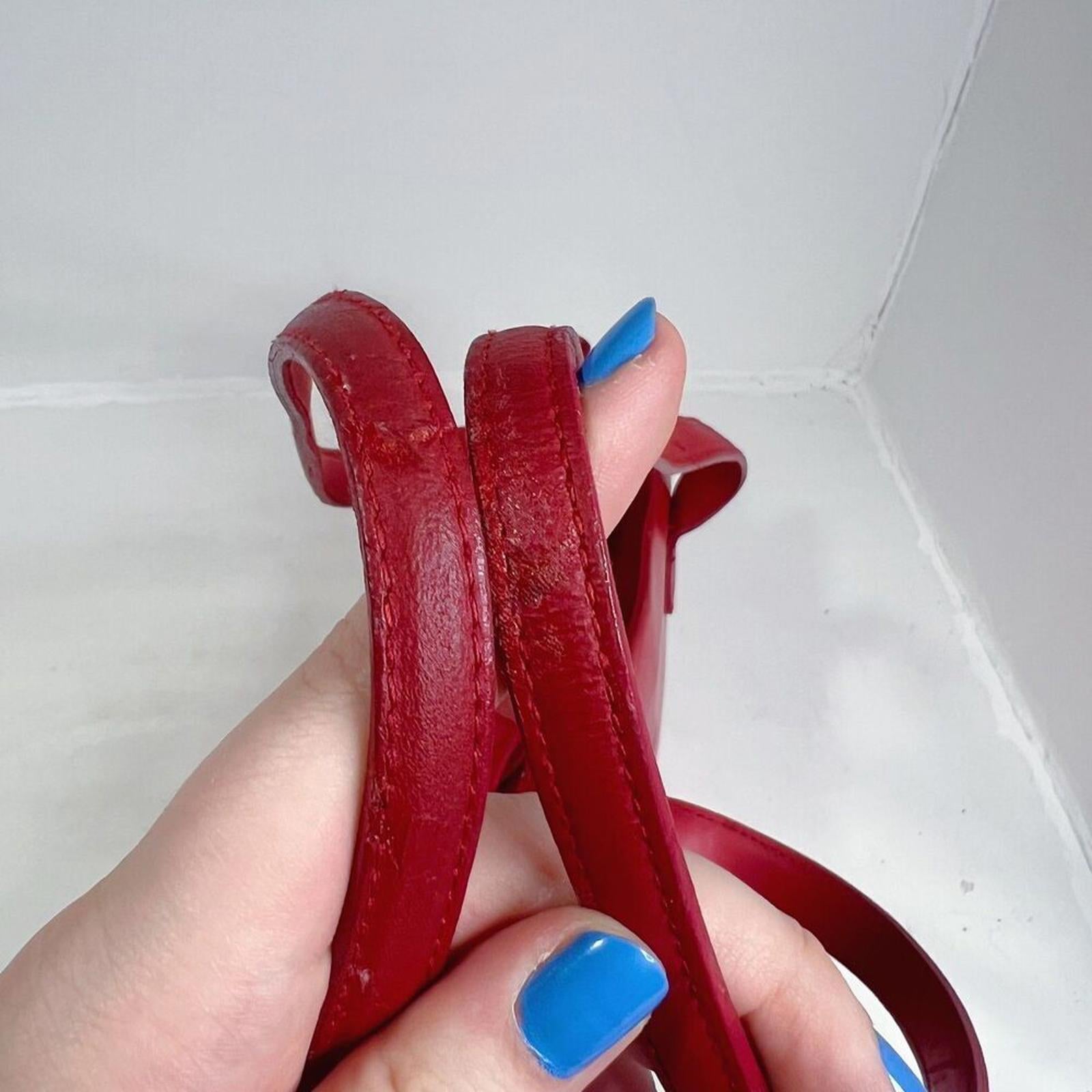 Furla Vintage Red Leather Shoulder Bag Handbag Purse Candy Apple Cherry