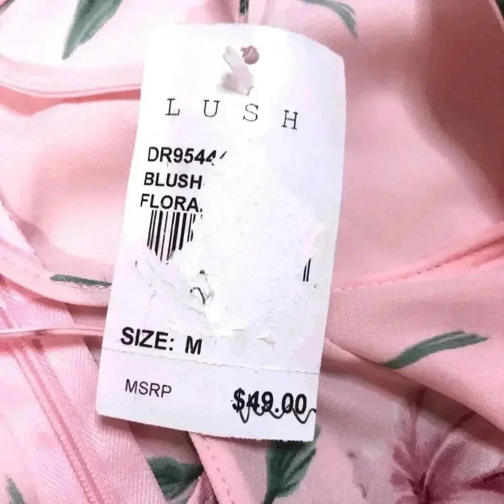 NWT Lush Pink Floral Maxi Dress Chiffon Girly Coquette Boho Chic Size M