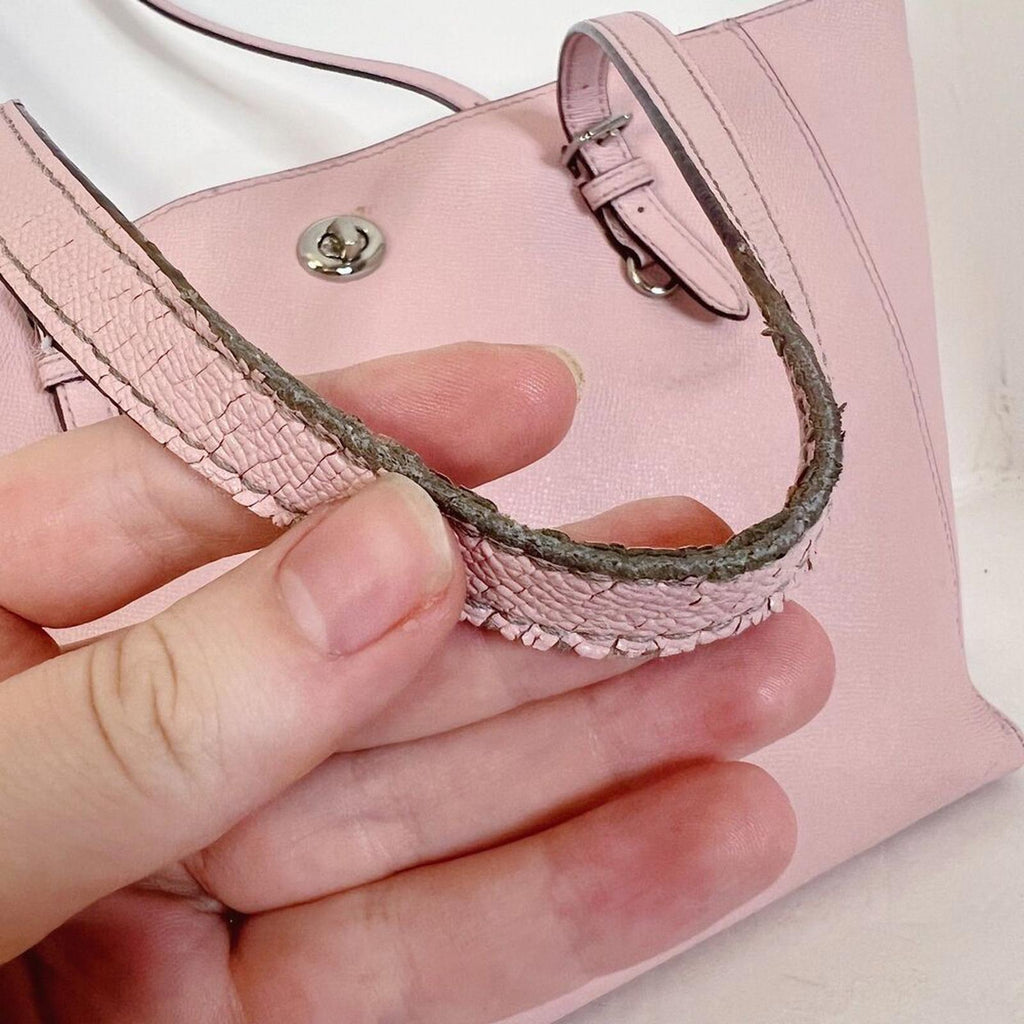 Coach Turnlock Tote In Blossom Light Pink Leather Tote Balletcore Coquette