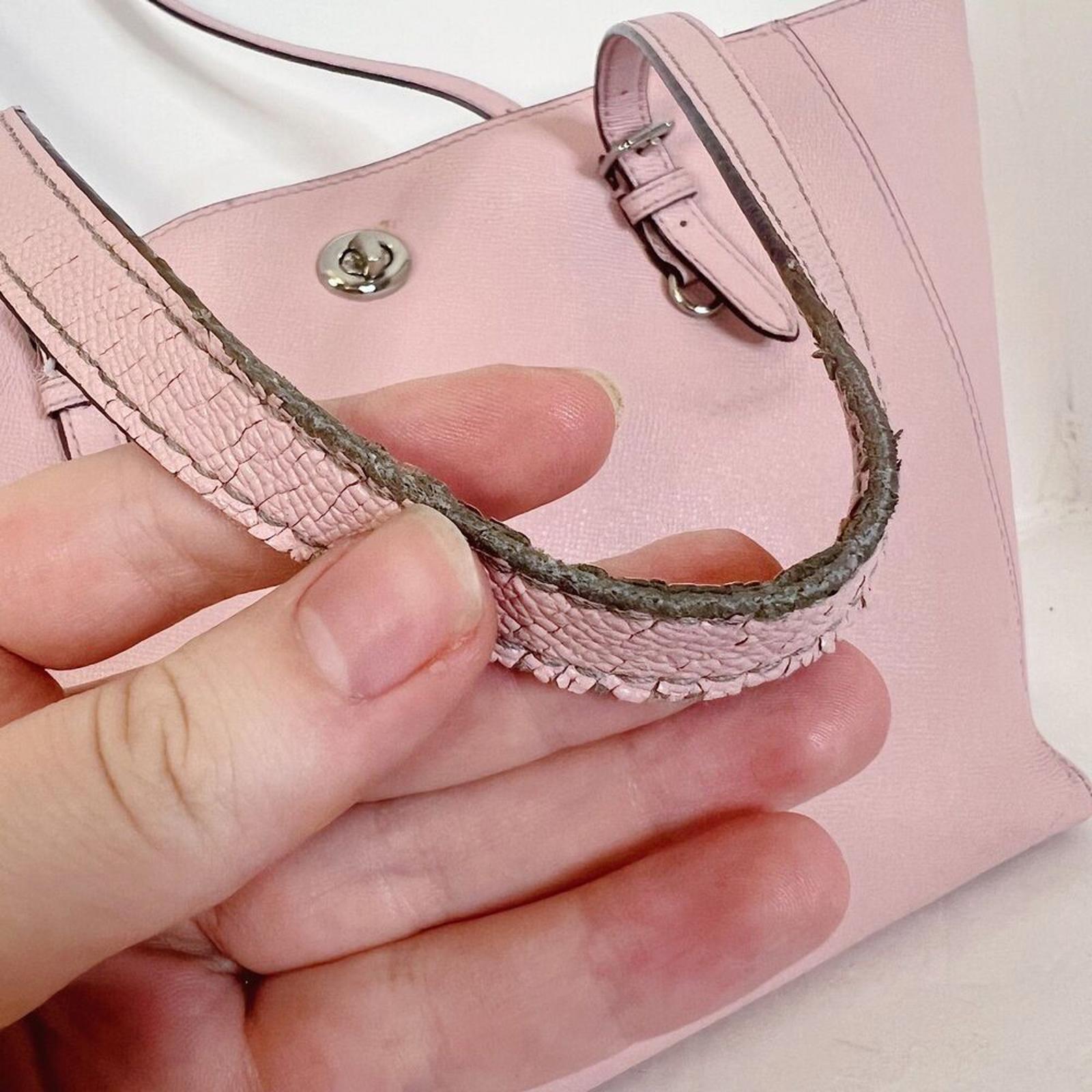 Coach Turnlock Tote In Blossom Light Pink Leather Tote Balletcore Coquette