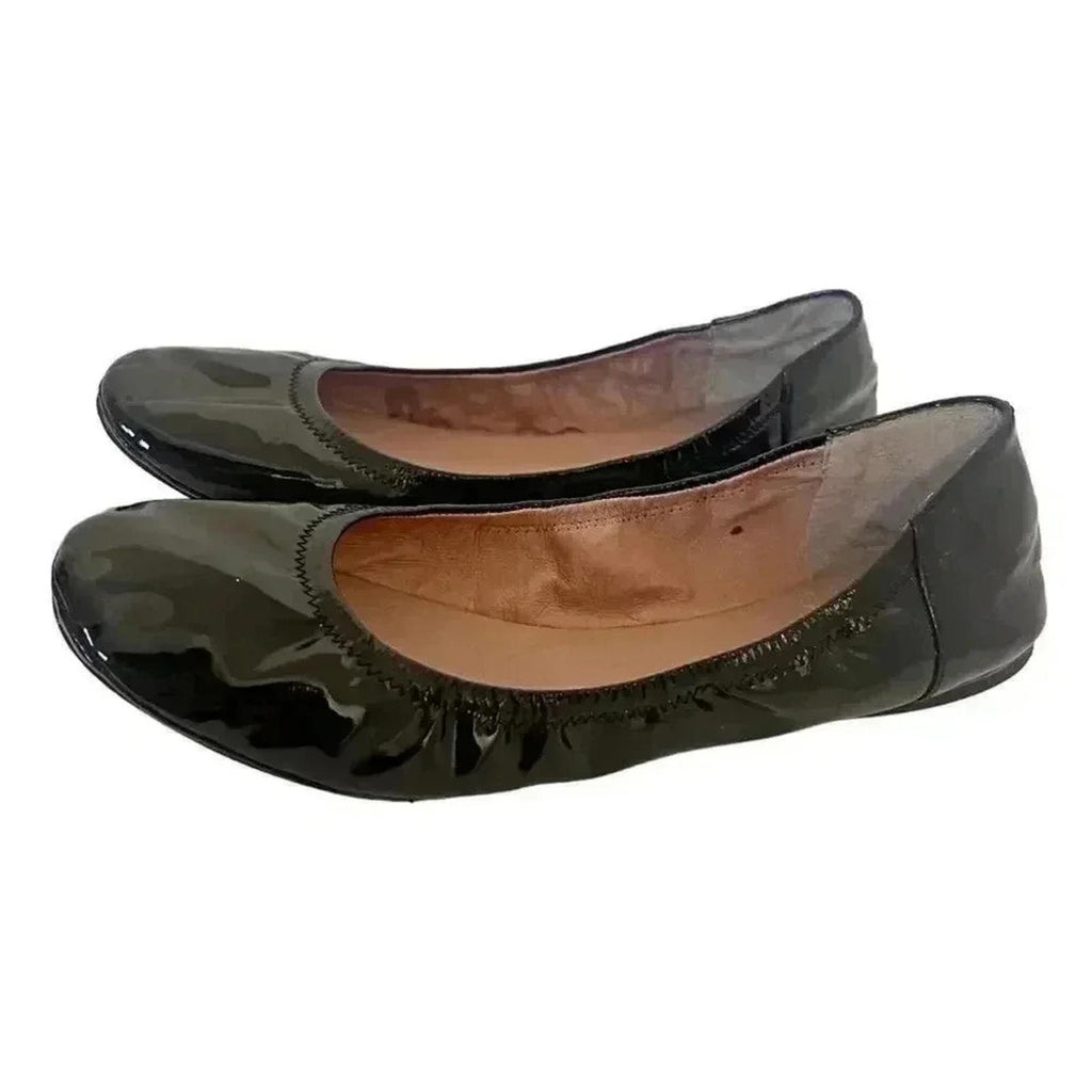 Vince Camuto Black Patent Leather Ballet Flats Women's Size 8.5 Balletcore