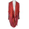 Aratta Silent Journey Waterfall Waffle Knit Open Cardigan Beading Boho Size M