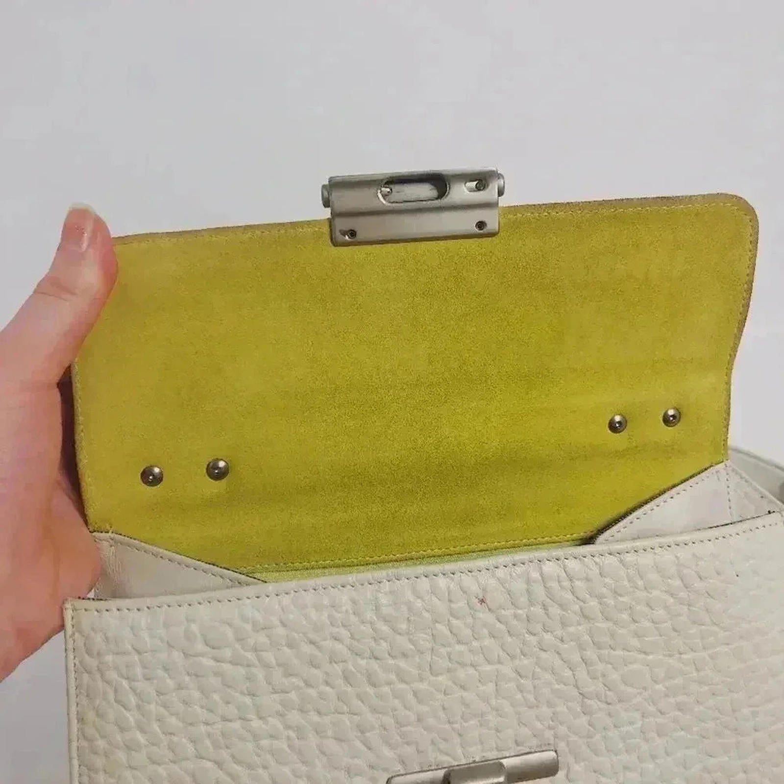 Vintage Mandarina Duck White Leather Bag