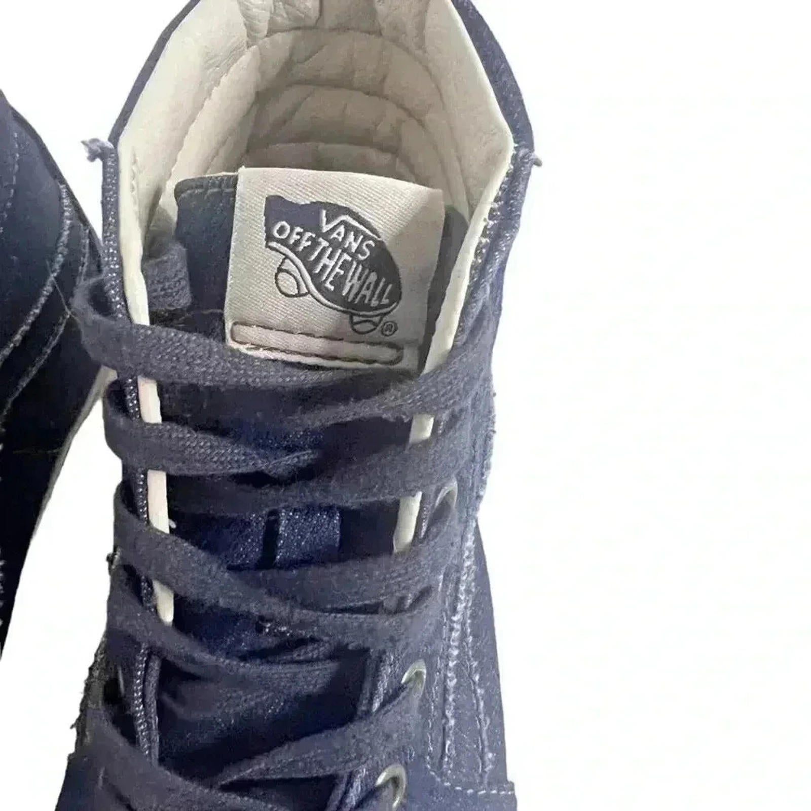 Vans Denim Sk8 Hi Dark Blue High Top Sneakers Skate Sneakers Women's Size 9.5