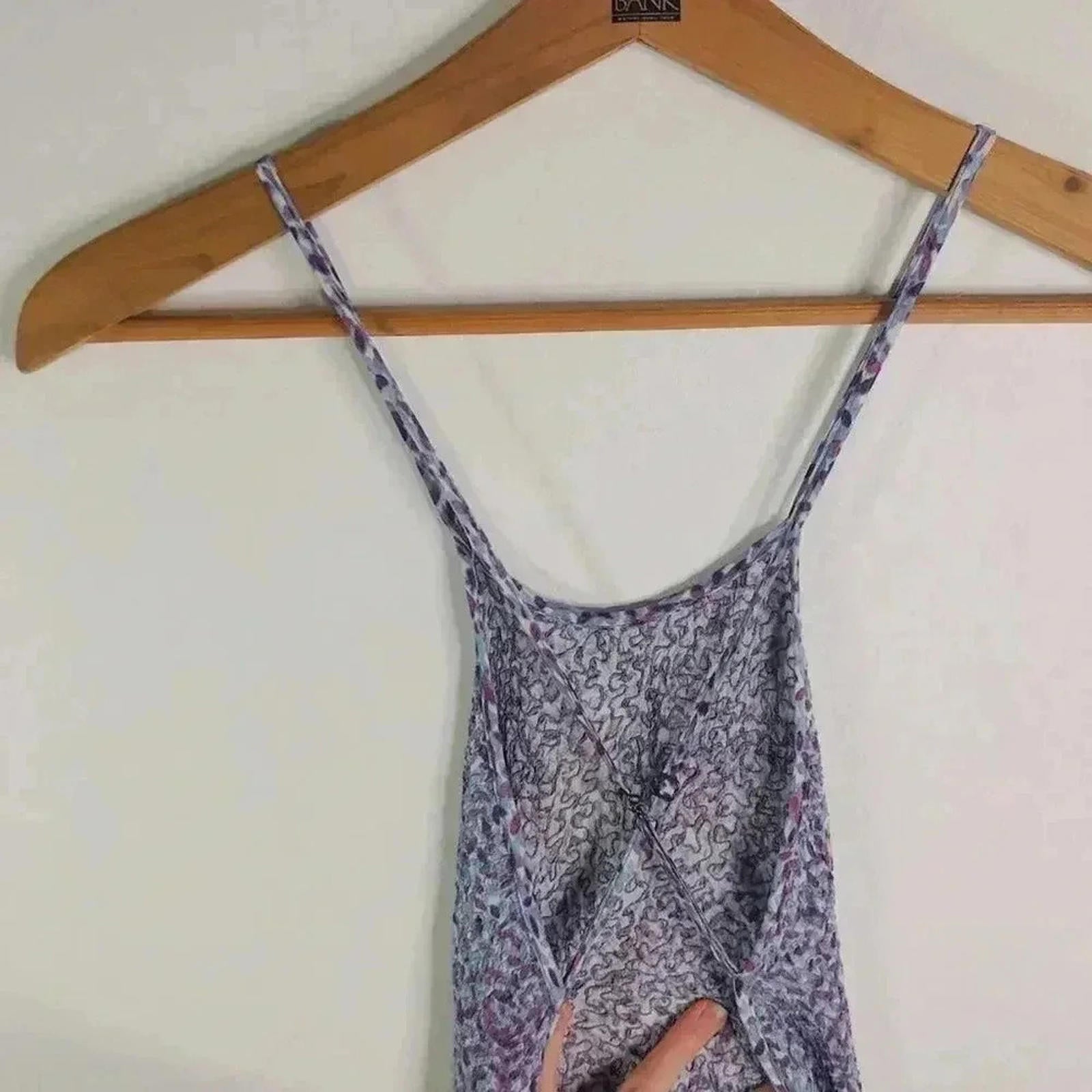 Urban Outfitters UO Kimchi Blue Backless Blue Purple Smocked Floral Dress Size M