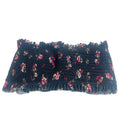 Xhilaration Smocked Floral Bikini Top Underwire Lace Up Back Black Pink Size S