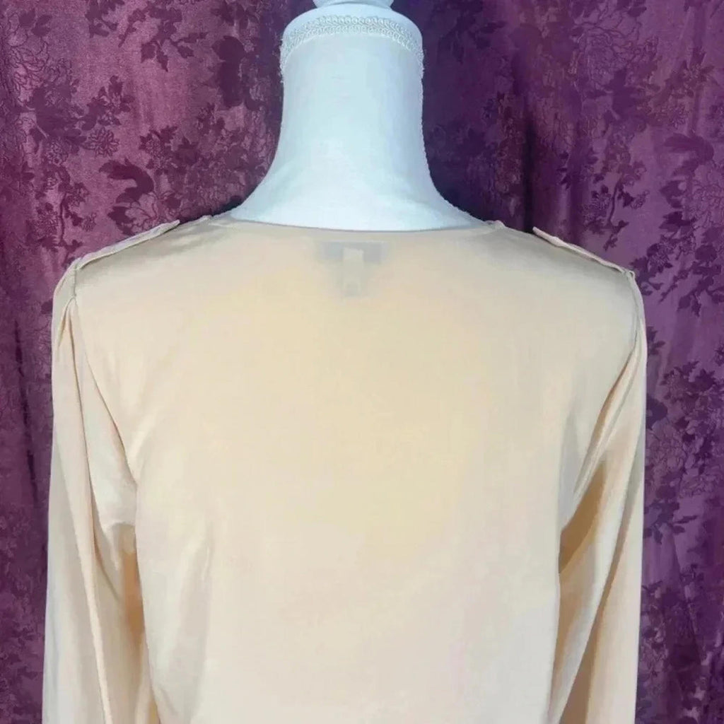 Joie Silk Beige Tan Nude Neutral Blouse Business Casual Office Women's Size S