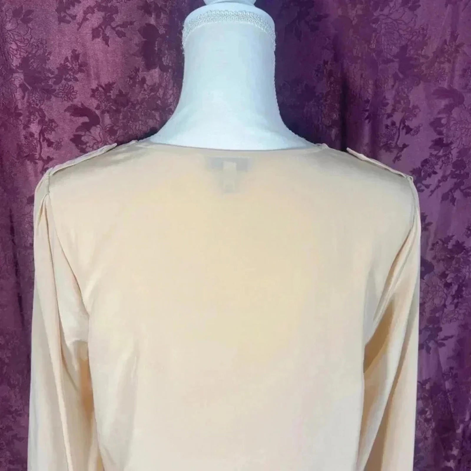 Joie Silk Beige Tan Nude Neutral Blouse Business Casual Office Women's Size S