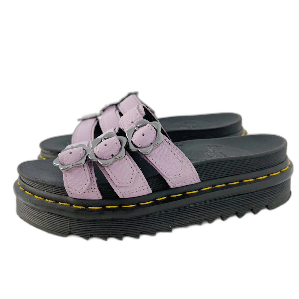 Dr Martens Blaire Flower Milled Nappa Slide Sandals in Lilac Purple Size 7