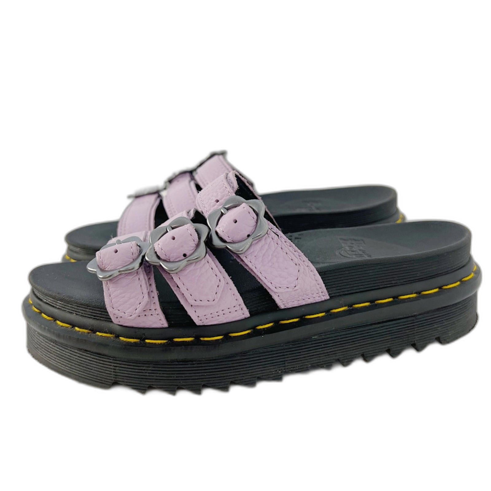 Dr Martens Blaire Flower Milled Nappa Slide Sandals in Lilac Purple Size 7