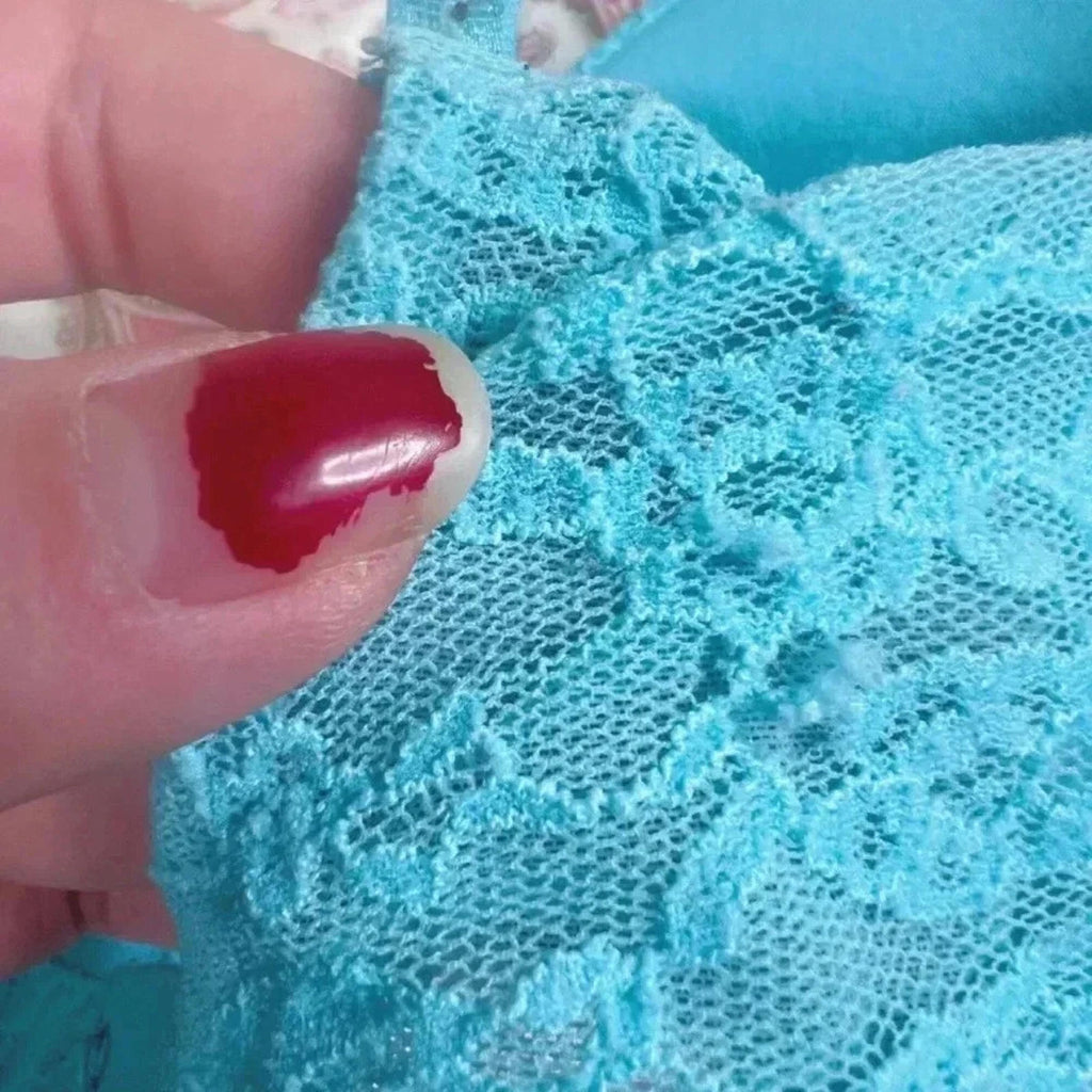Victoria's Secret Blue Lace Lined Perfect Coverage Bra 34C
