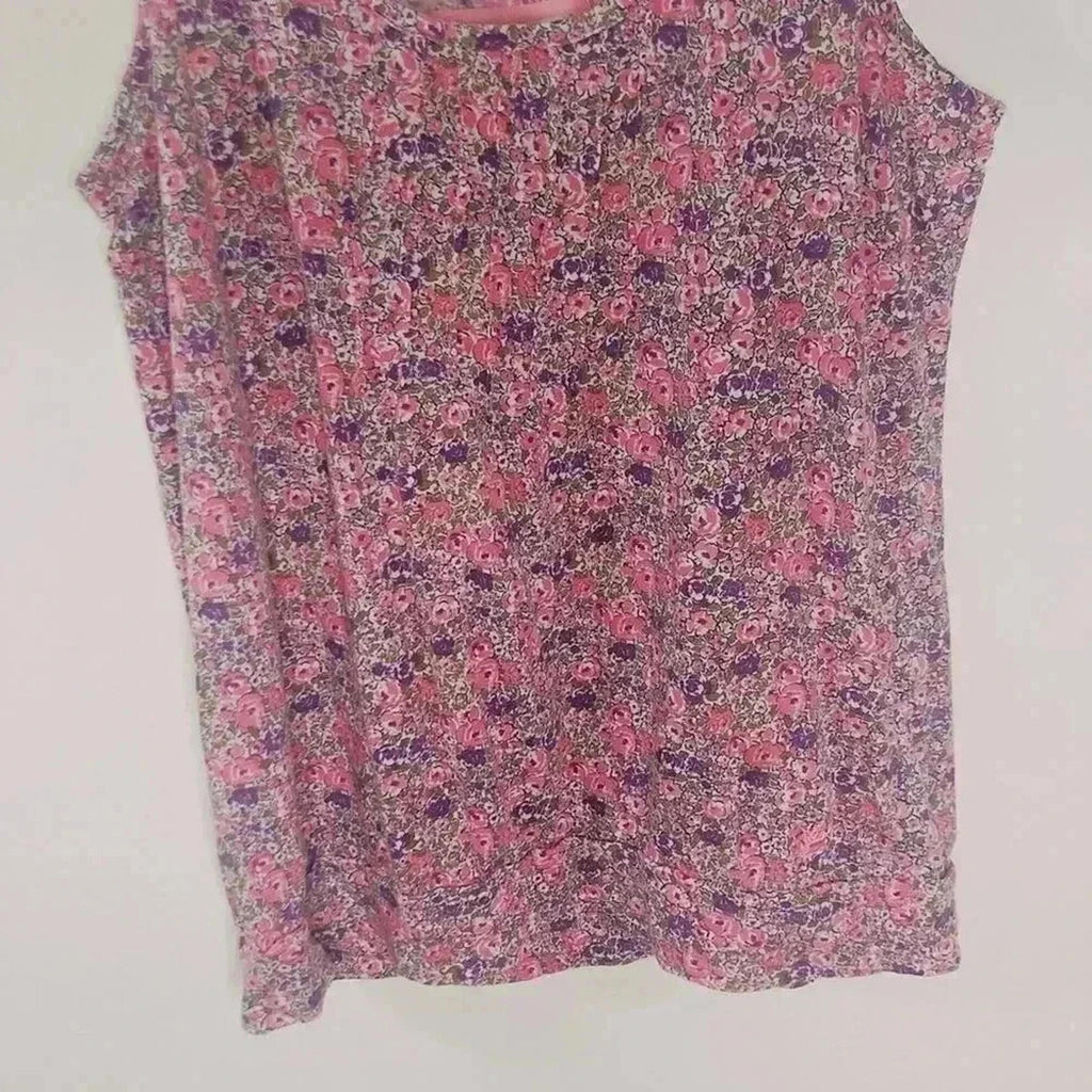 ❤️ 3/$15 Aerie Pink Purple Floral Cami Tank Top Women's Size S