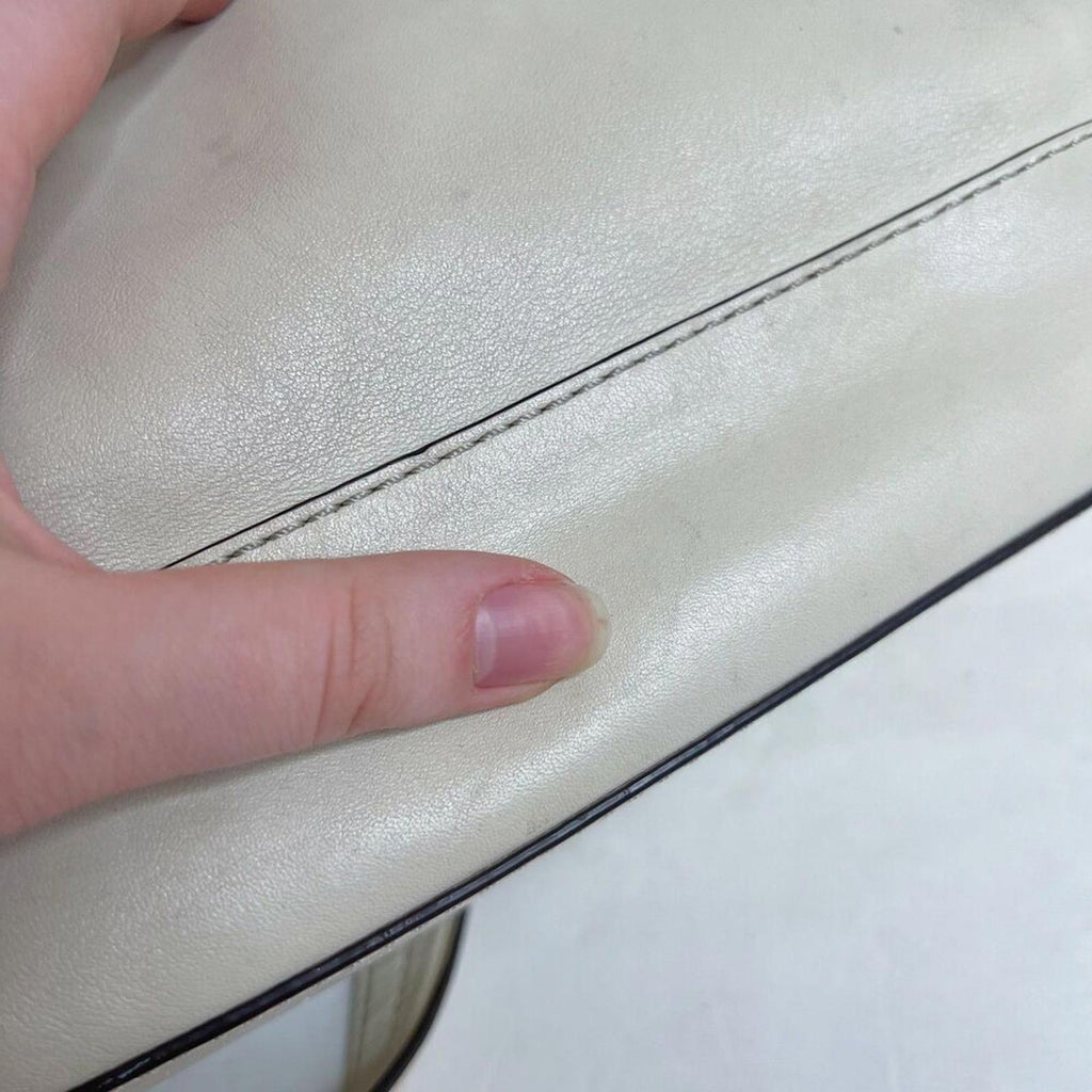 Kate Spade Fremont Place Cream Leather Foldover Shoulder Bag Purse