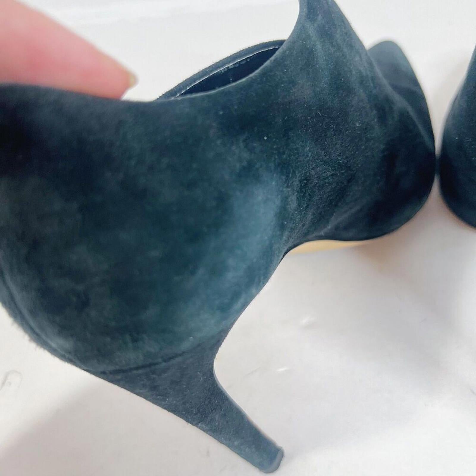Vince Camuto Metseya Black Suede Bootie Heel Pump Split Vamp Women's Size 8