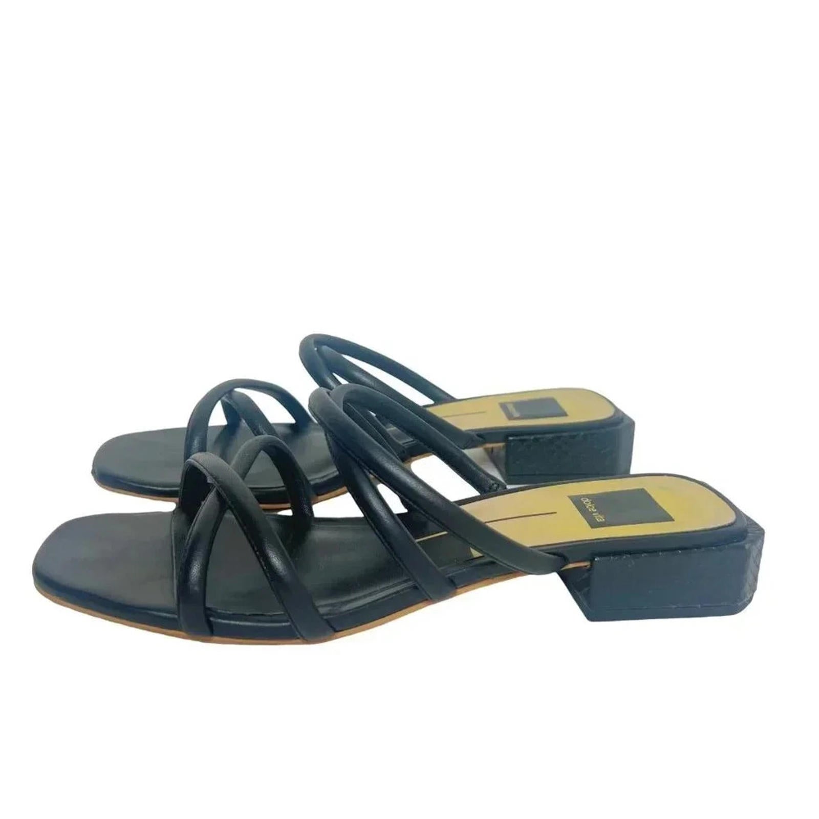 Dolce Vita Hapi Sandal Black Leather Women's Size 9