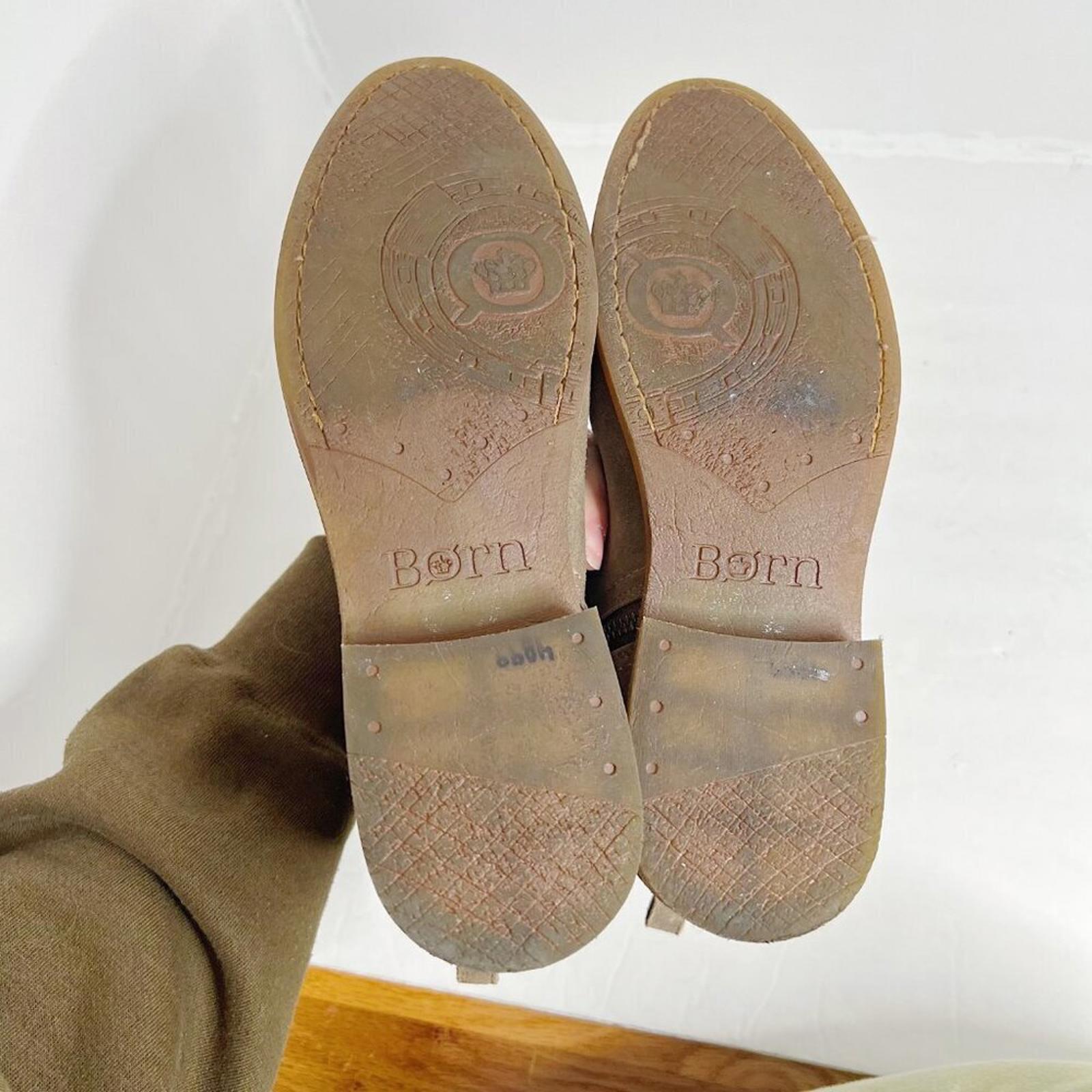 Born Deya Taupe Tan Nuback Suede Ankle Booties Boots Buckle Women's Size 8.5