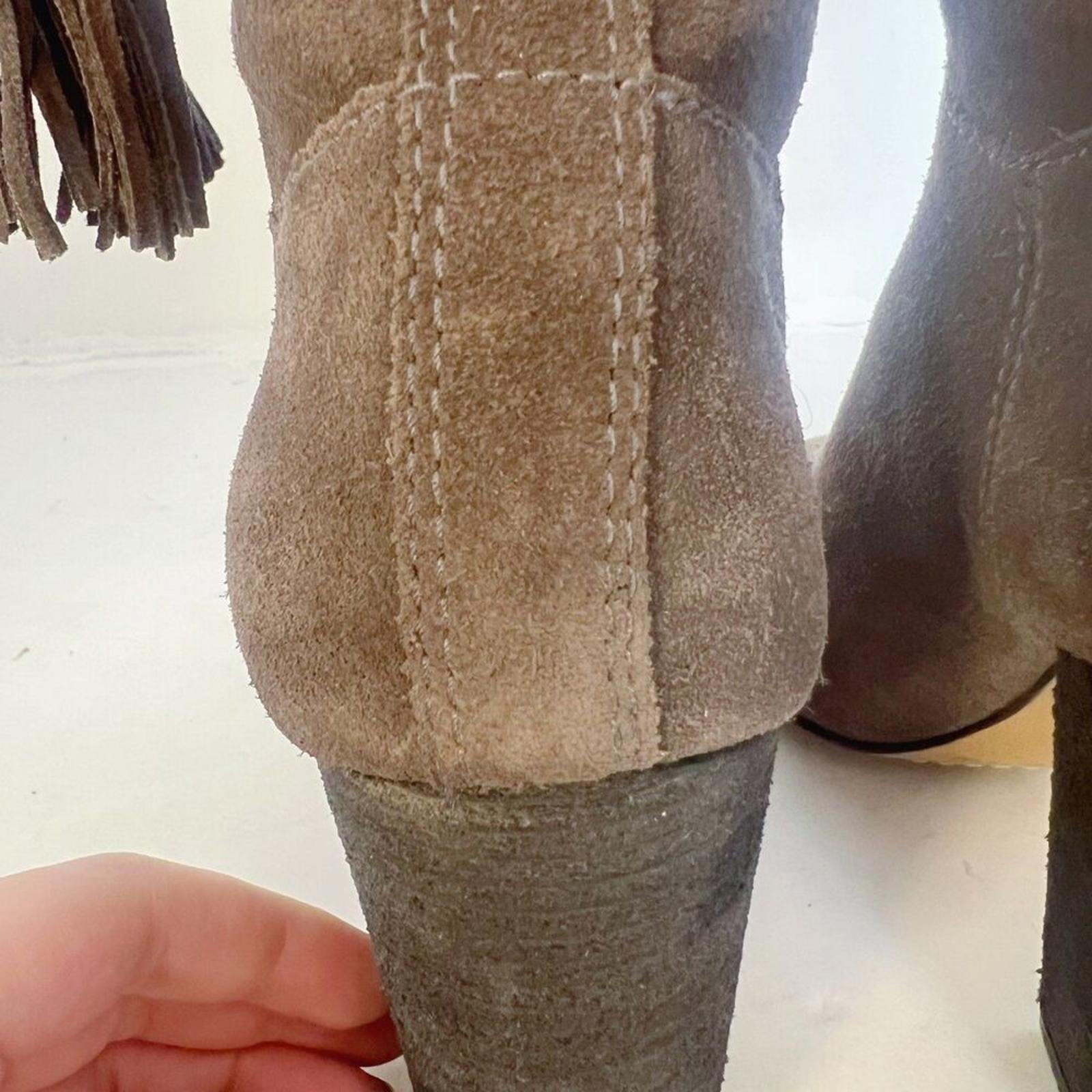 Vince Camuto Fermel Brown Suede Mid Calf Boot Slouchy Tassel Women's Size 6.5