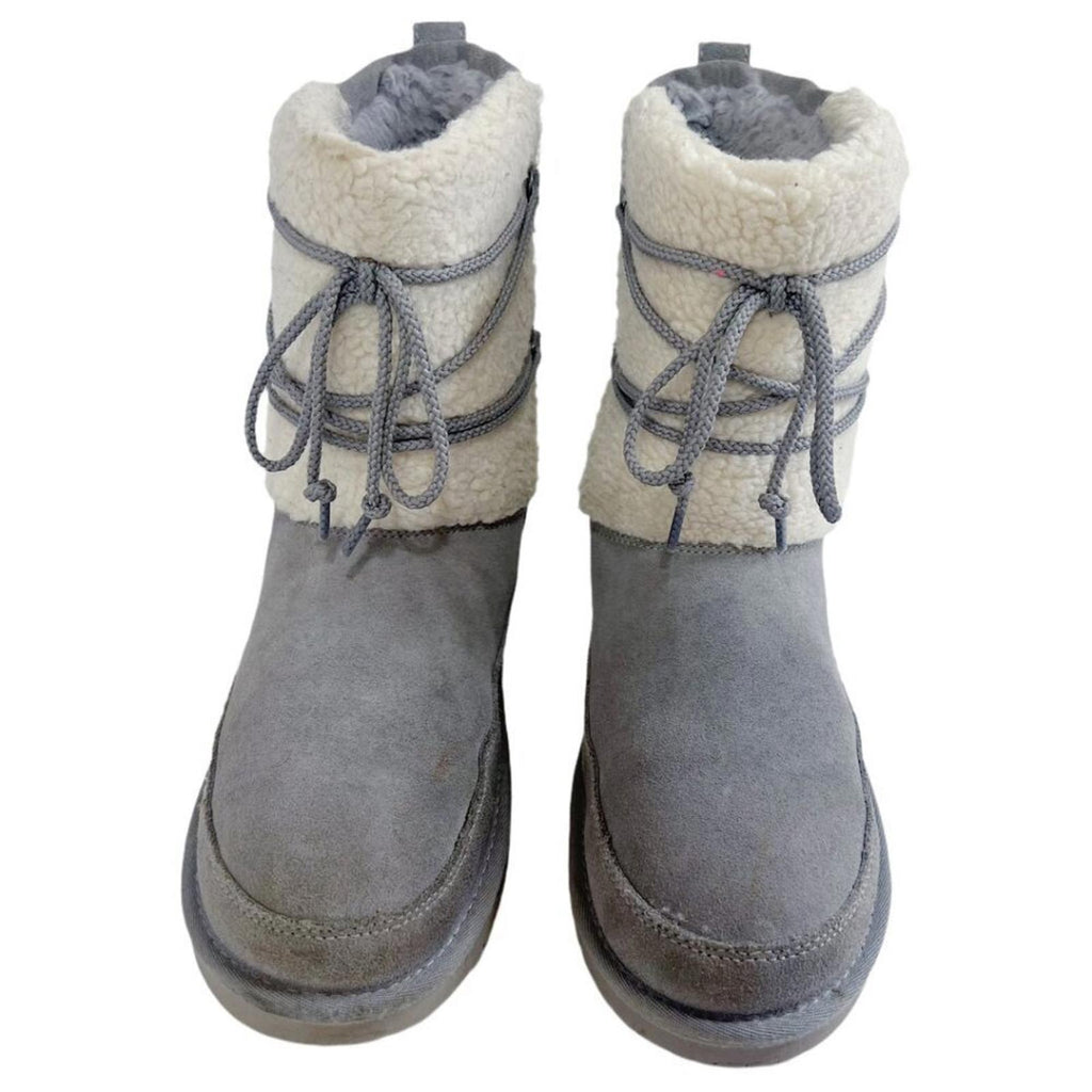 Koolaburra by UGG Michon Short For Women Grey Fuzzy Sheepskin Boots Size 10
