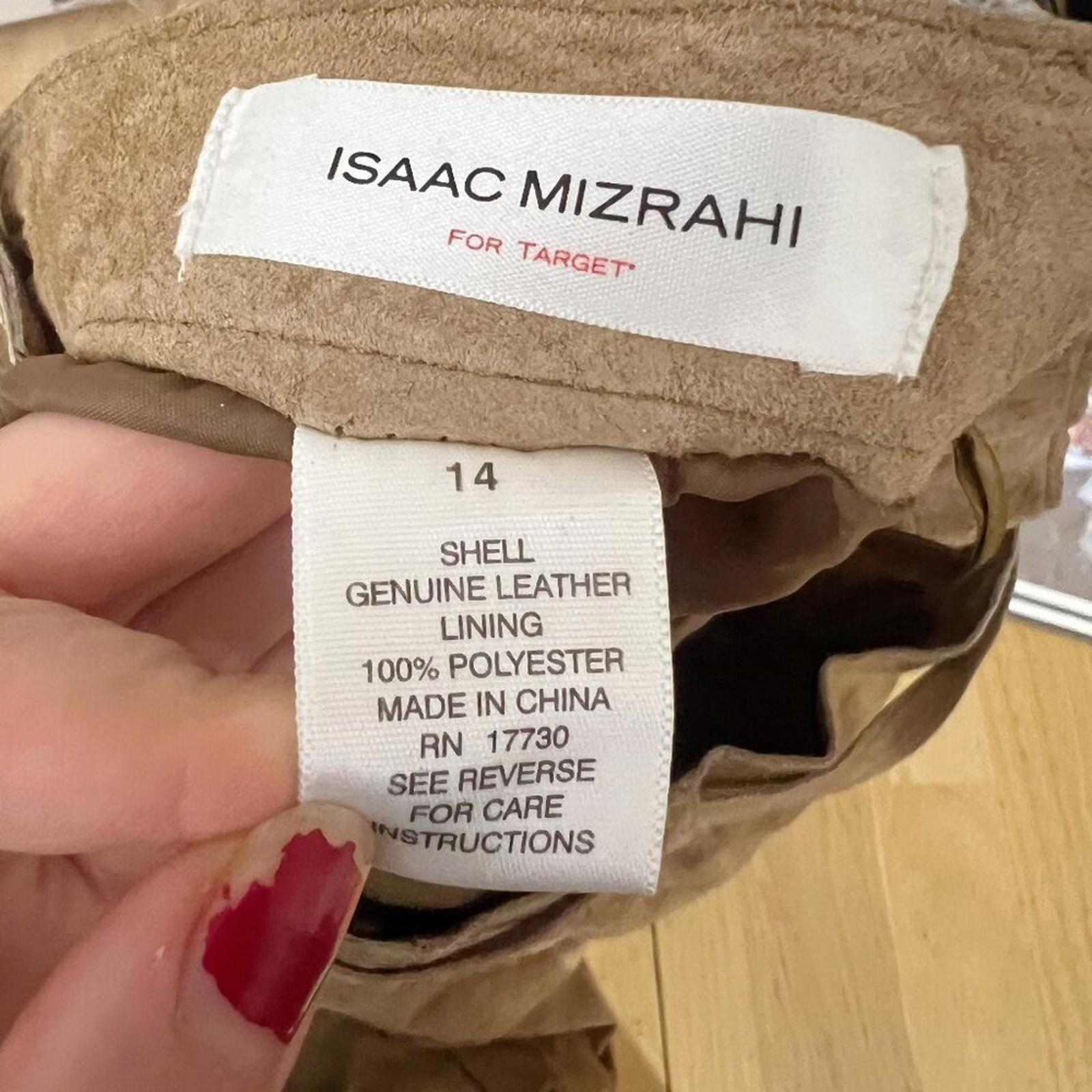 Isaac Mizrahi For Target Brown Leather Knee Length Skirt Women's Size 14