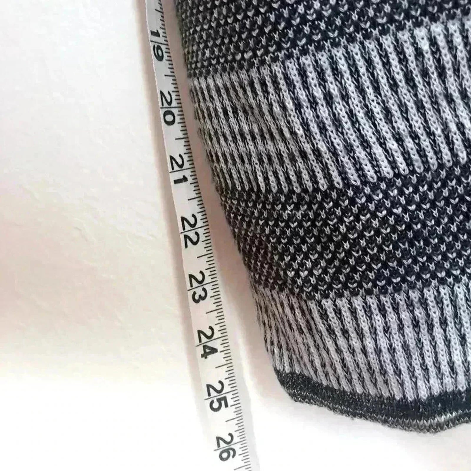 Absolutely Creative Worldwide Black White Knit Striped Cardigan Women's Size S