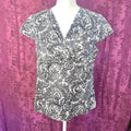 Ann Taylor Petites Black and White Short Sleeve Blouse Size 12P
