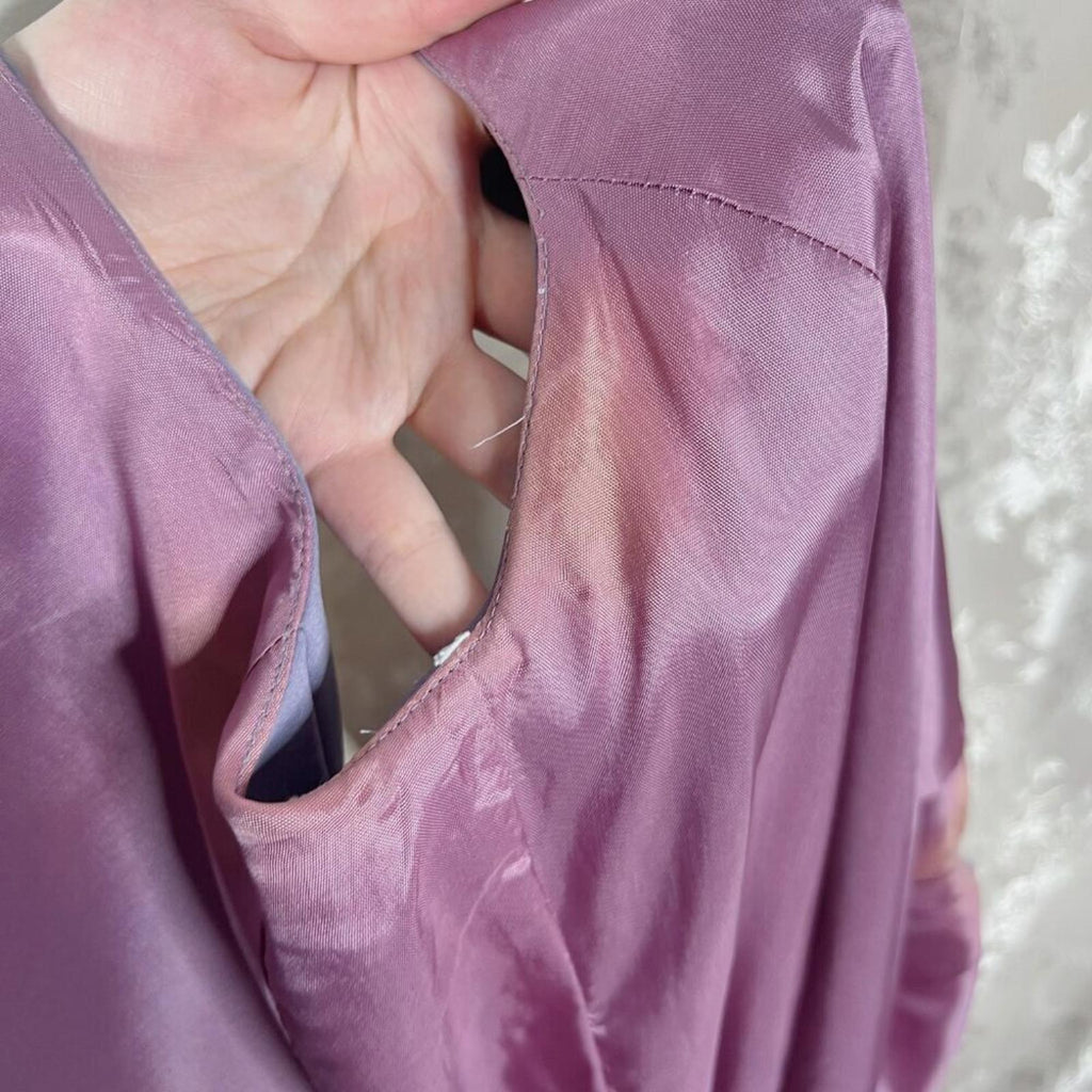 Vintage 1990s After Six Purple Lavender Satin Prom Dress Bridesmaid Gown Size 10